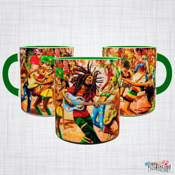Caneca Porcelana Reggae Bob Marley Festa Reggae