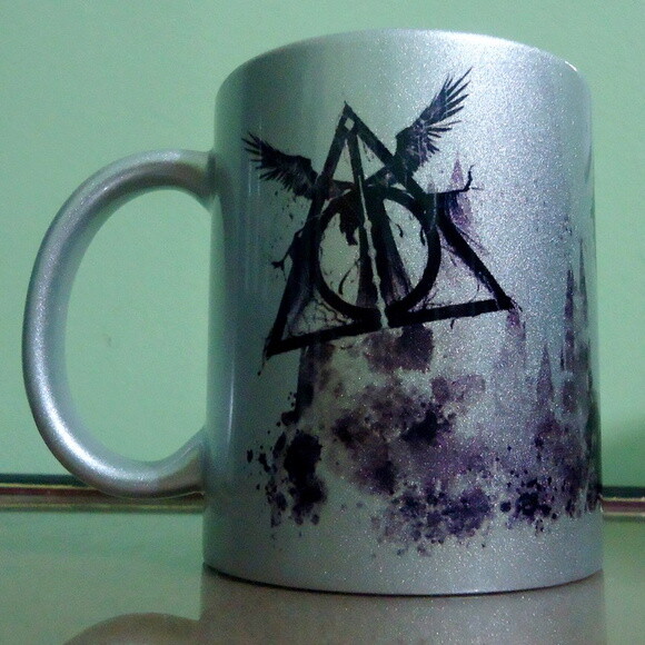 Caneca Porcelana Rosa Dourada Prateada Personalizada