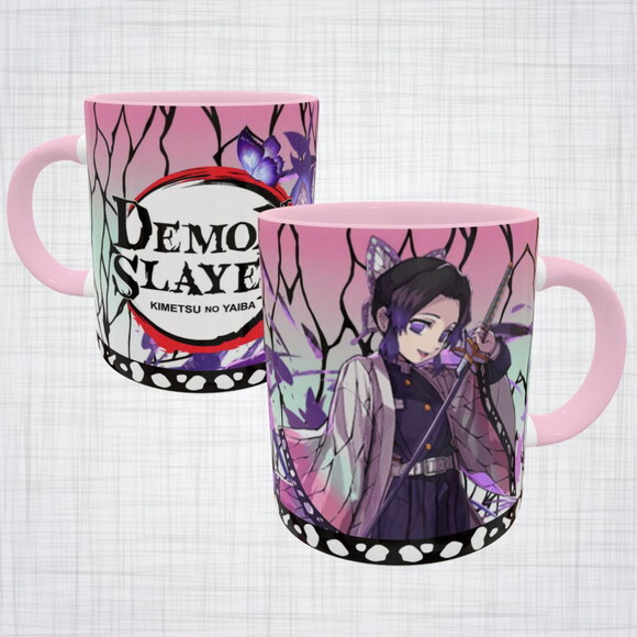 Caneca Porcelana Shinobu Kocho Demon Slayer Kimetsu no Yaiba