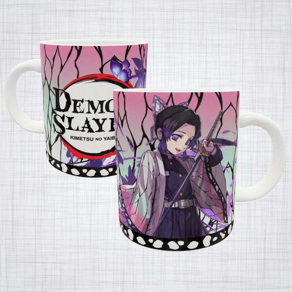 Caneca Porcelana Shinobu Kocho Demon Slayer Kimetsu no Yaiba