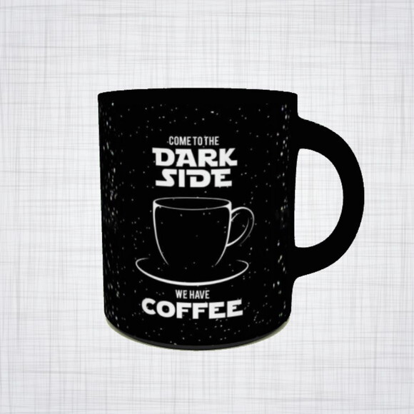 Caneca Porcelana Star Wars preta come to the dark side
