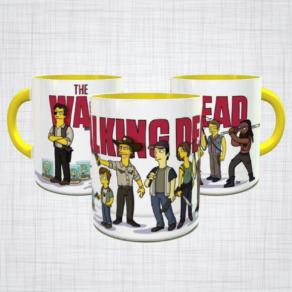 Caneca Porcelana The Walking Dead Os Simpsons