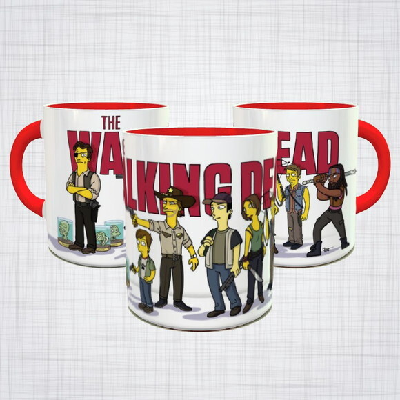 Caneca Porcelana The Walking Dead Os Simpsons