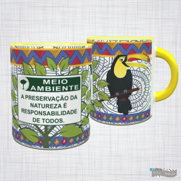 Caneca Porcelana Tucano Natureza Responsabilidade De Todos