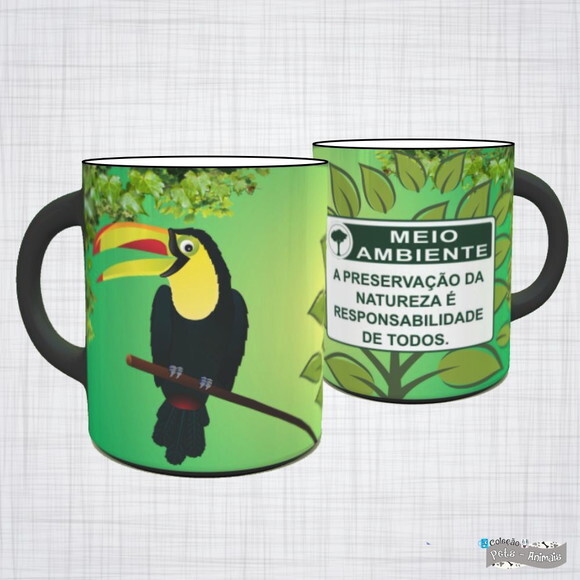 Caneca Porcelana Tucano Meio Ambiente Preservação