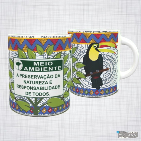 Caneca Porcelana Tucano Natureza Responsabilidade De Todos