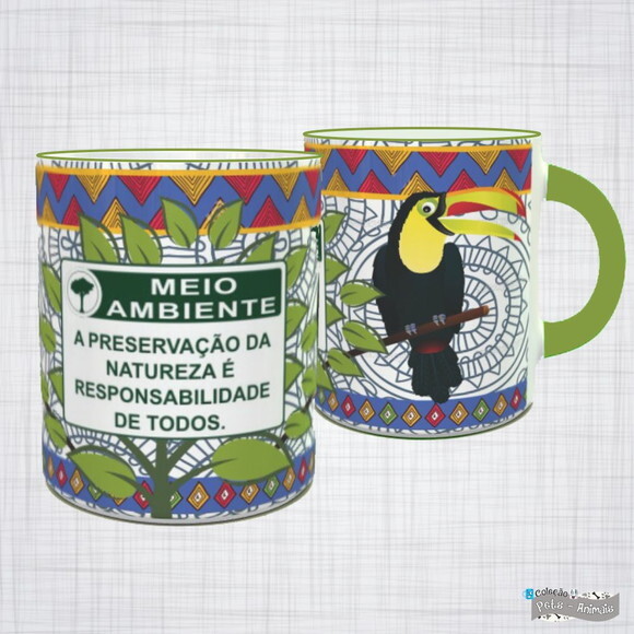 Caneca Porcelana Tucano Natureza Responsabilidade De Todos