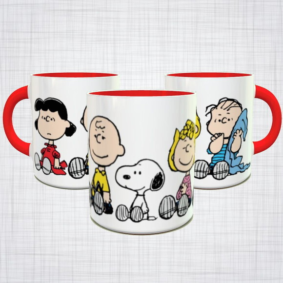Caneca Porcelana turma do Snoopy diversas cores