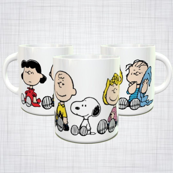 Caneca Porcelana turma do Snoopy diversas cores