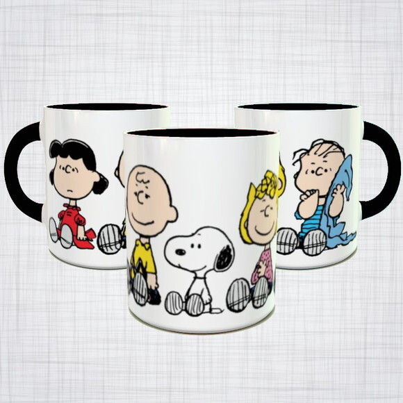 Caneca Porcelana turma do Snoopy diversas cores