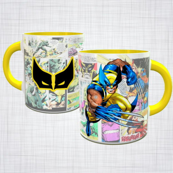 Caneca Porcelana Wolverine Marvel x-men