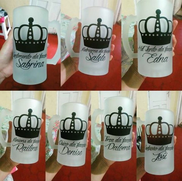 Caneca Vidro Chopp jateada Personalizada 500 Ml