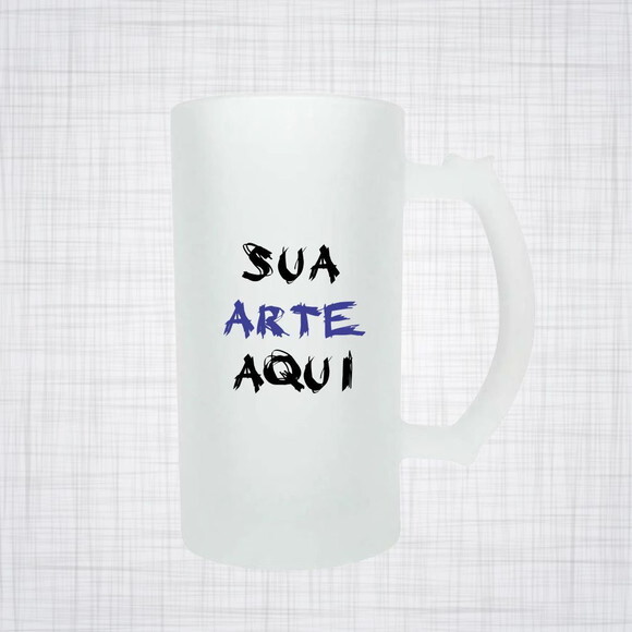 Caneca Vidro Chopp jateada Personalizada 500 Ml