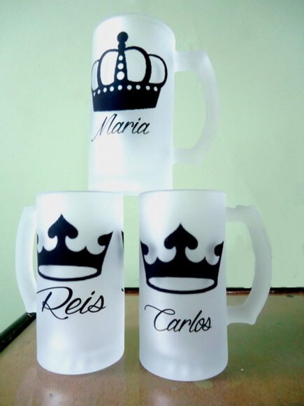 Caneca Vidro Chopp jateada Personalizada 500 Ml