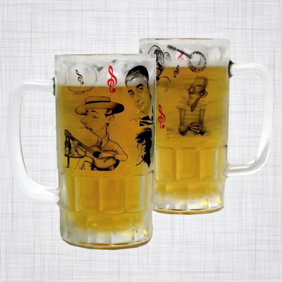 Caneca Vidro Chopp Mestres do samba