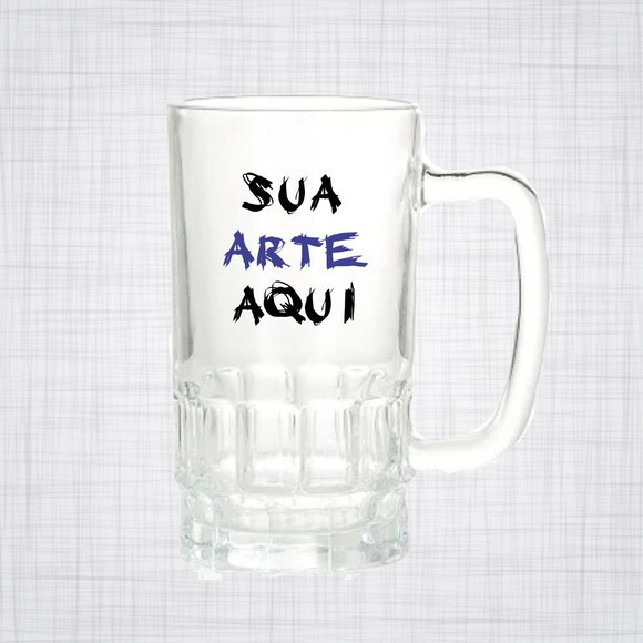 Caneca Vidro Chopp Trabalhada Embaixo 500 ml Personalizada