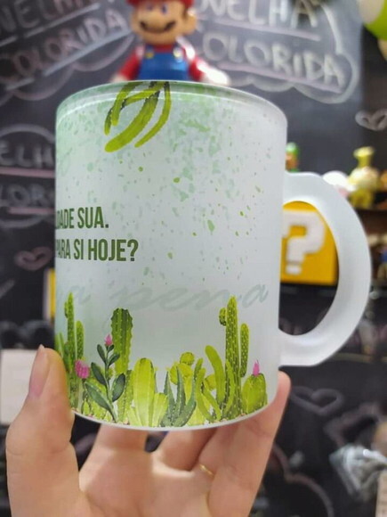 Caneca Vidro Fosco 325 Ml Personalizada