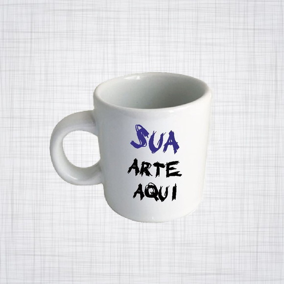 Caneca Xícara Café Porcelana Branca 100 ml Personalizada