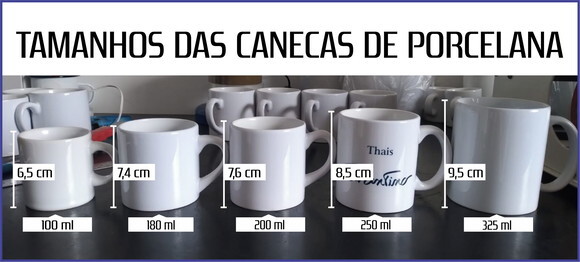 Caneca Xícara Porcelana Branca 250 ml Personalizada