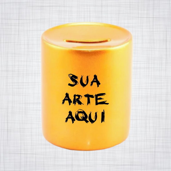 Cofrinho Porcelana dourada personalizado