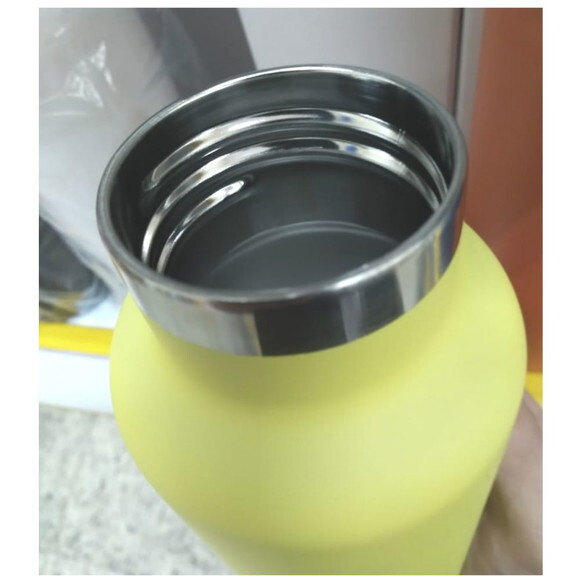 Garrafa Térmica Aço Inox TAMPA BAMBU -Personalizada 600 Ml