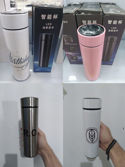 Garrafa Térmica Temperatura Led Infusor 450 Ml Personalizada