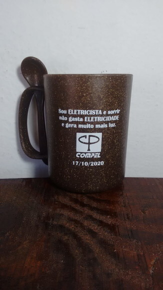 kit 100 Caneca fibra de Coco 370 ml ecológica personalizada