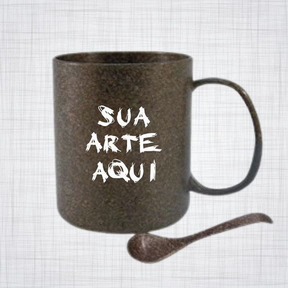 kit 100 Caneca fibra de Coco 370 ml ecológica personalizada