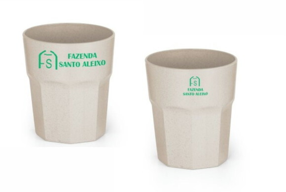 Kit 100 Copo Fibra de Arroz 400 ml Ecológico Personalizado