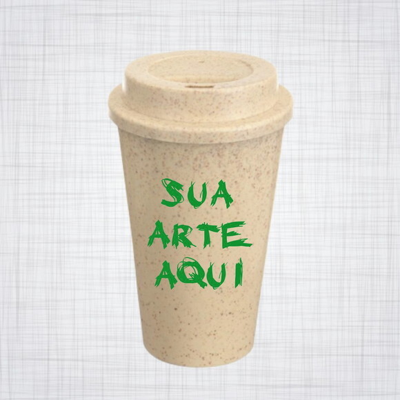 kit 100 Copo fibra de bambu 470 ml ecológico personalizado