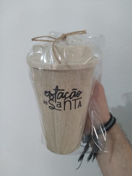 kit 100 Copo fibra de bambu 470 ml ecológico personalizado