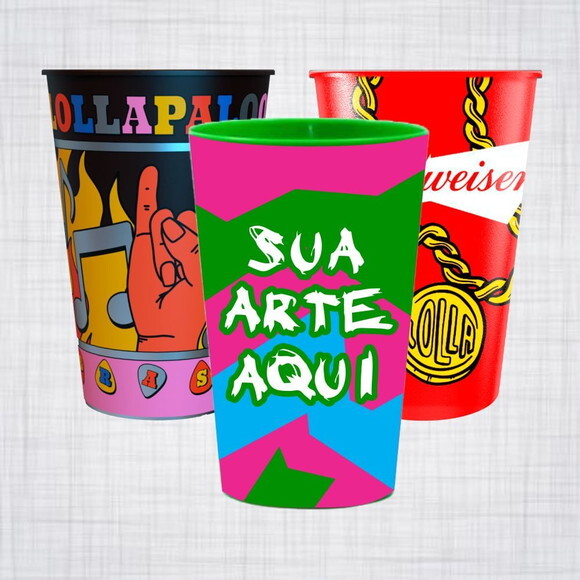 Kit 1000 Copo Plástico Pp 550ml Label Personalizado