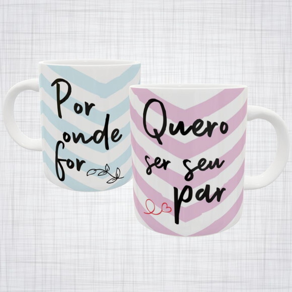 Kit 2 Canecas Porcelana Dia dos Namorados