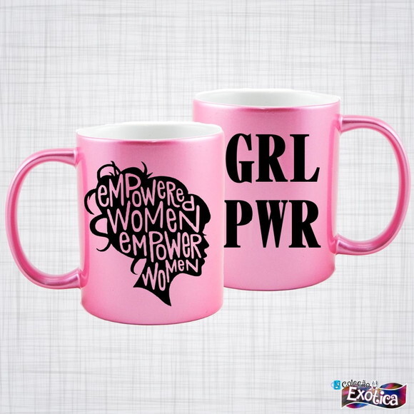 kit 3 Caneca Porcelana Girl Power Feminismo