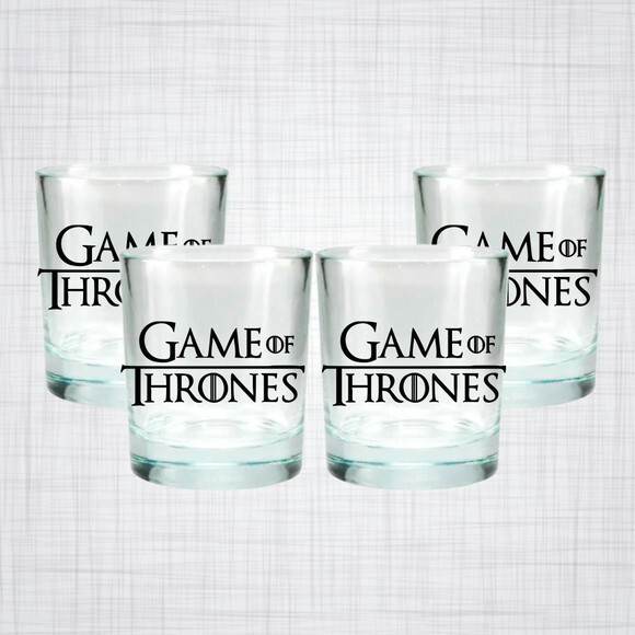Kit 4 Copos De Vidro Whisky Game Of Thrones Stark Lannister