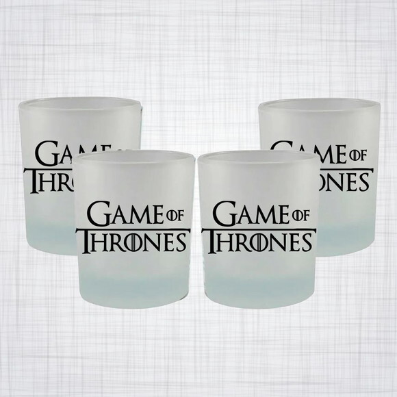 Kit 4 Copos De Vidro Whisky Game Of Thrones Stark Lannister