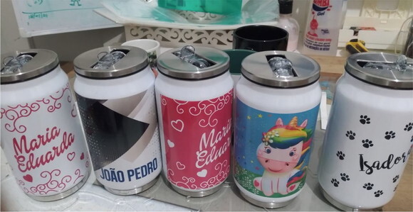lata termica inox branca ou cromada personalizada 380 ml