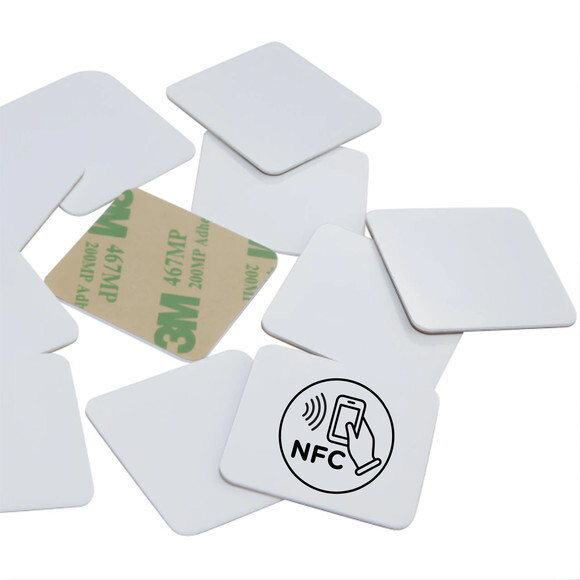 Mini Placa Acrílica Chip Nfc 5x5cm Dupla Face Personalizada