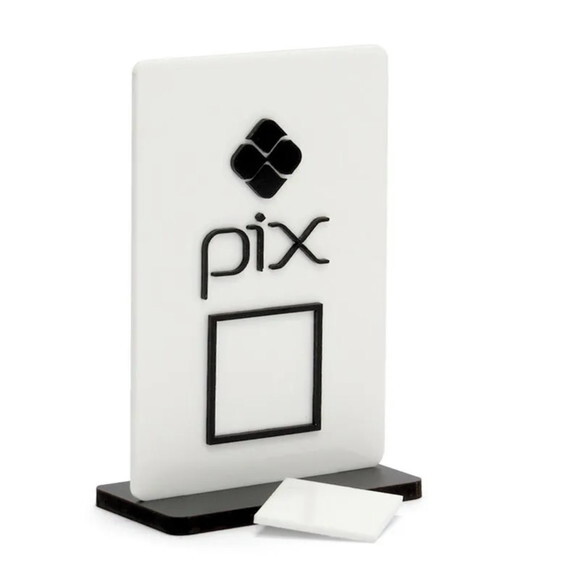 Placa Acrílico Qr Code Pix 10x15cm Base mdf Personalizada