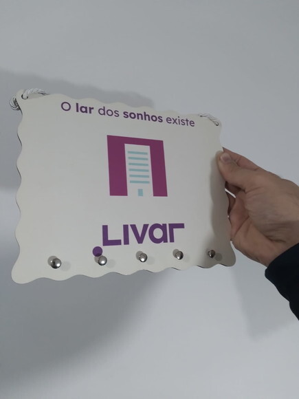 Porta Chaves mdf Ondulado 17x22 cm Personalizado
