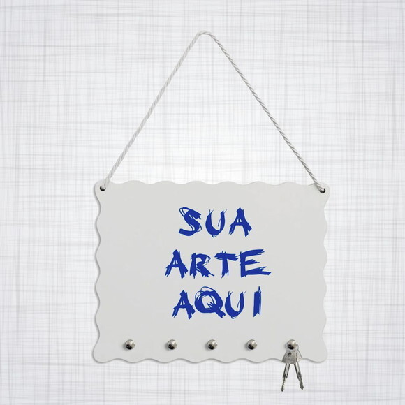 Porta Chaves mdf Ondulado 17x22 cm Personalizado
