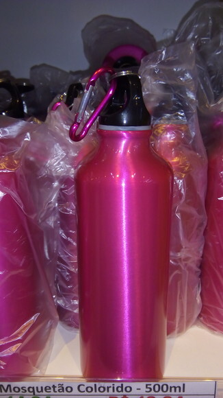 Squeeze Alumínio Mosquetão colorido Personalizado 500 Ml