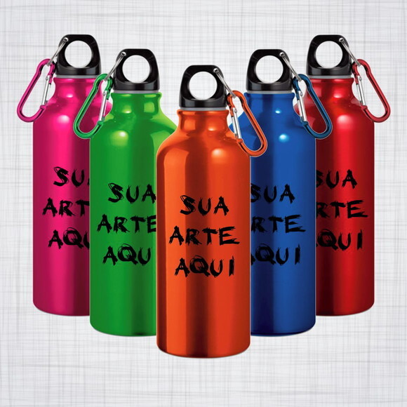 Squeeze Alumínio Mosquetão colorido Personalizado 500 Ml