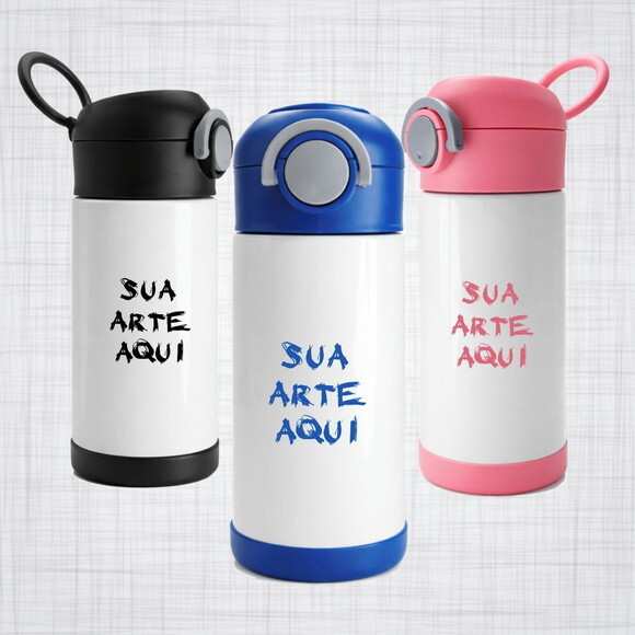 Squeeze Inox Térmico Infantil Bico Automático Personalizado