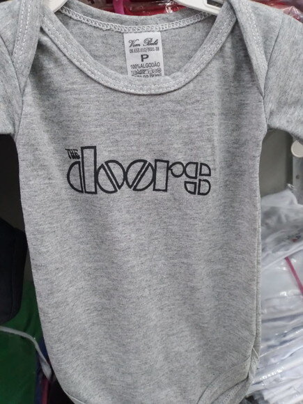 Body bebe infantil Cinza da banda The Doors Rock