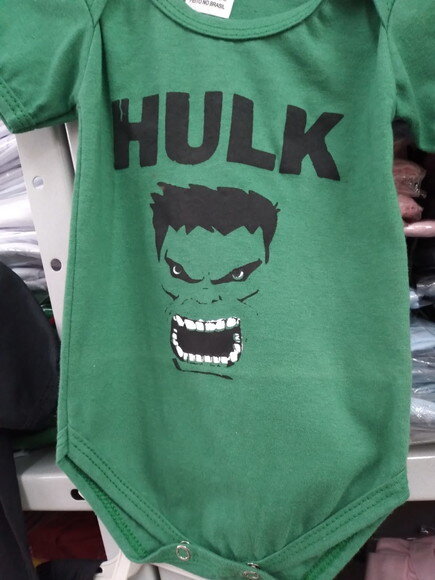Body bebe infantil verde do Hulk Marvel
