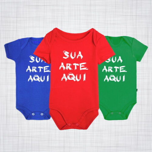 Body Infantil Bebe colorido Manga Curta Personalizado