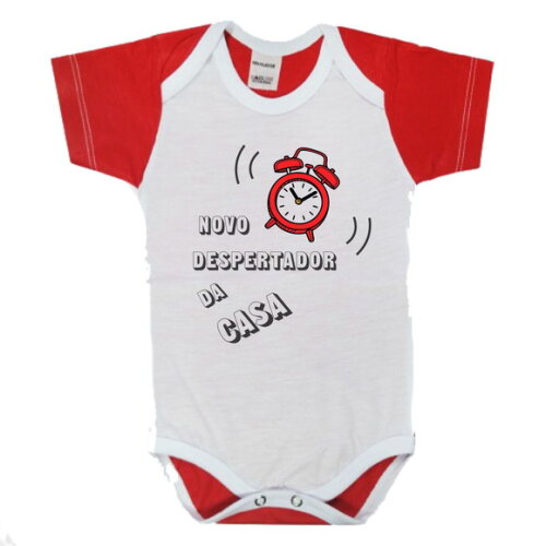 Body Infantil Bebe Costas vermelha novo despertador da casa