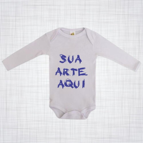 Body Infantil Bebe Manga Longa branco Personalizado