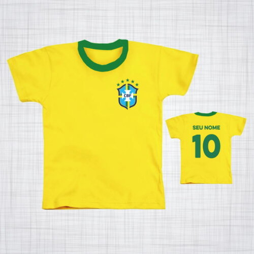 Camiseta Infantil Seleção Copa do Mundo Personalizada